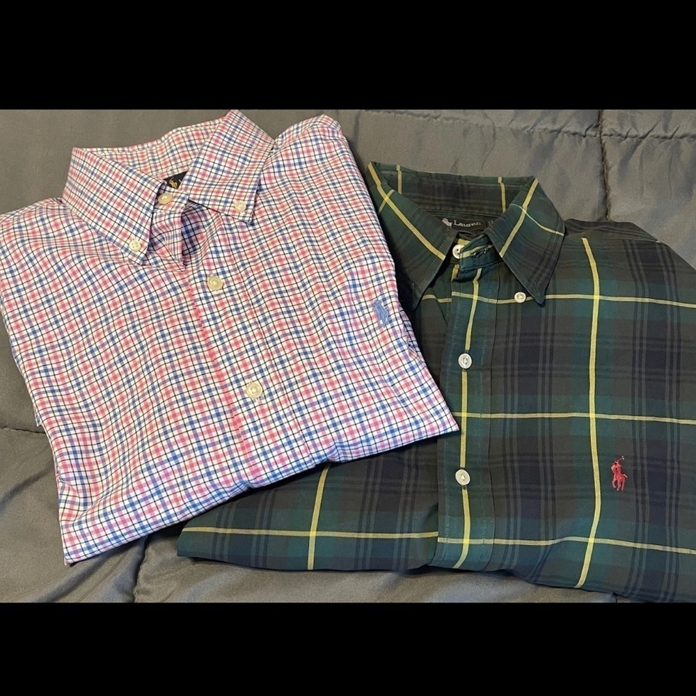 Ralph Lauren Lot Sale Mens L 100% Cotton Long Sleeve ButtonUp Blake/Classic Fit